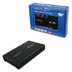 LogiLink 3,5" SATA behuizing, USB3.0, Aluminium zwart